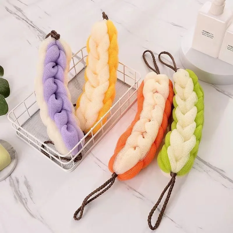 حمام الجسم الغسيل الإسفنج ثنائي الغرض شرائط طويلة دائم Unscathing مريحة الظهر فرك الراقية الرجال النساء فوط استحمام