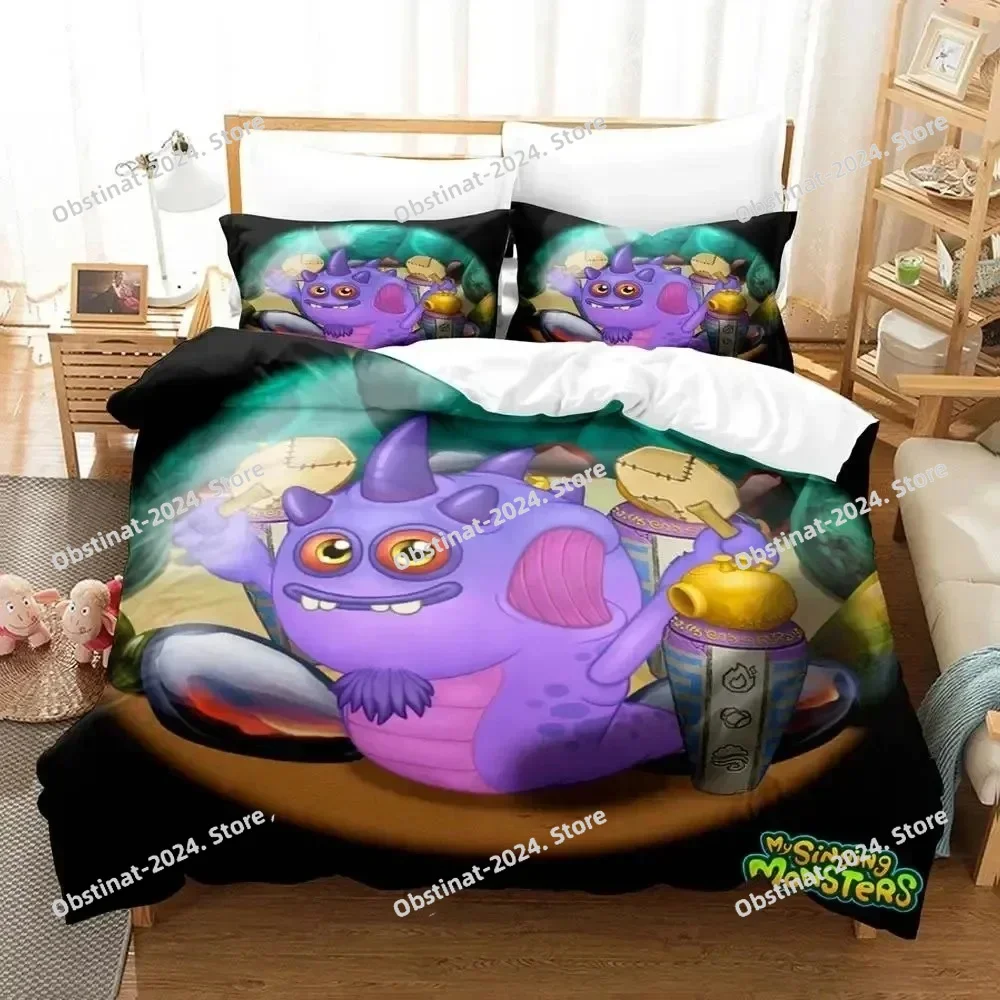 

Game My Singing Monsters Bedding Set Printed Bed Set Duvet Cover Sheet Pillowcase Bed Soft Quilt Cover Full Queen King Size
