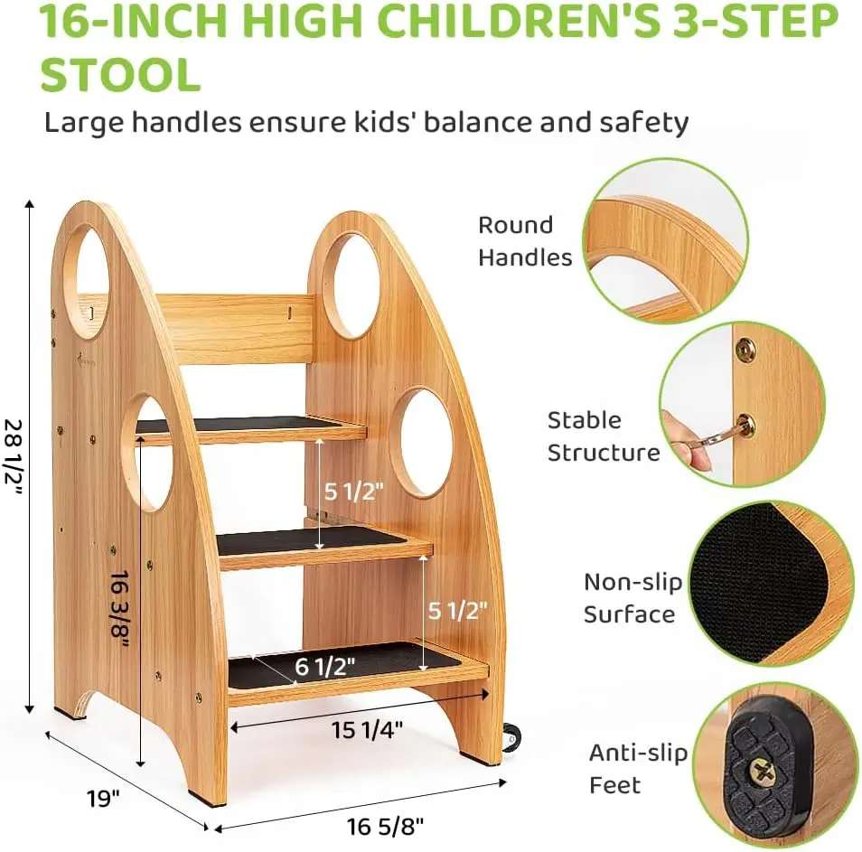 Sgabello per bambini per cucina e bagno, sgabello per bambini per l'apprendimento, sgabello da cucina per bambini e supporto per bambini in piedi