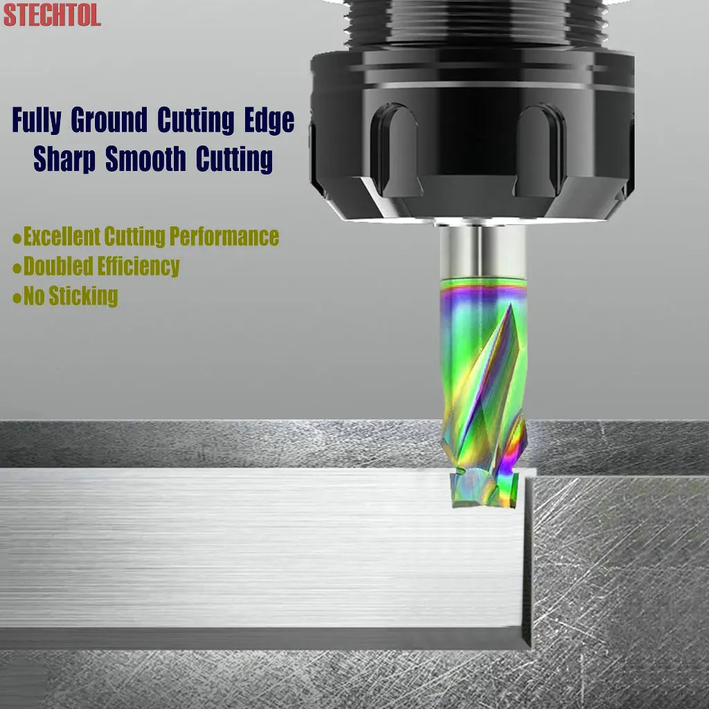 LED Light Neon Router Bit CNC Engraving Milling Tool Slotting Cutter Tungsten Carbide Endmill for Acrylic Wood Profiling Cutting