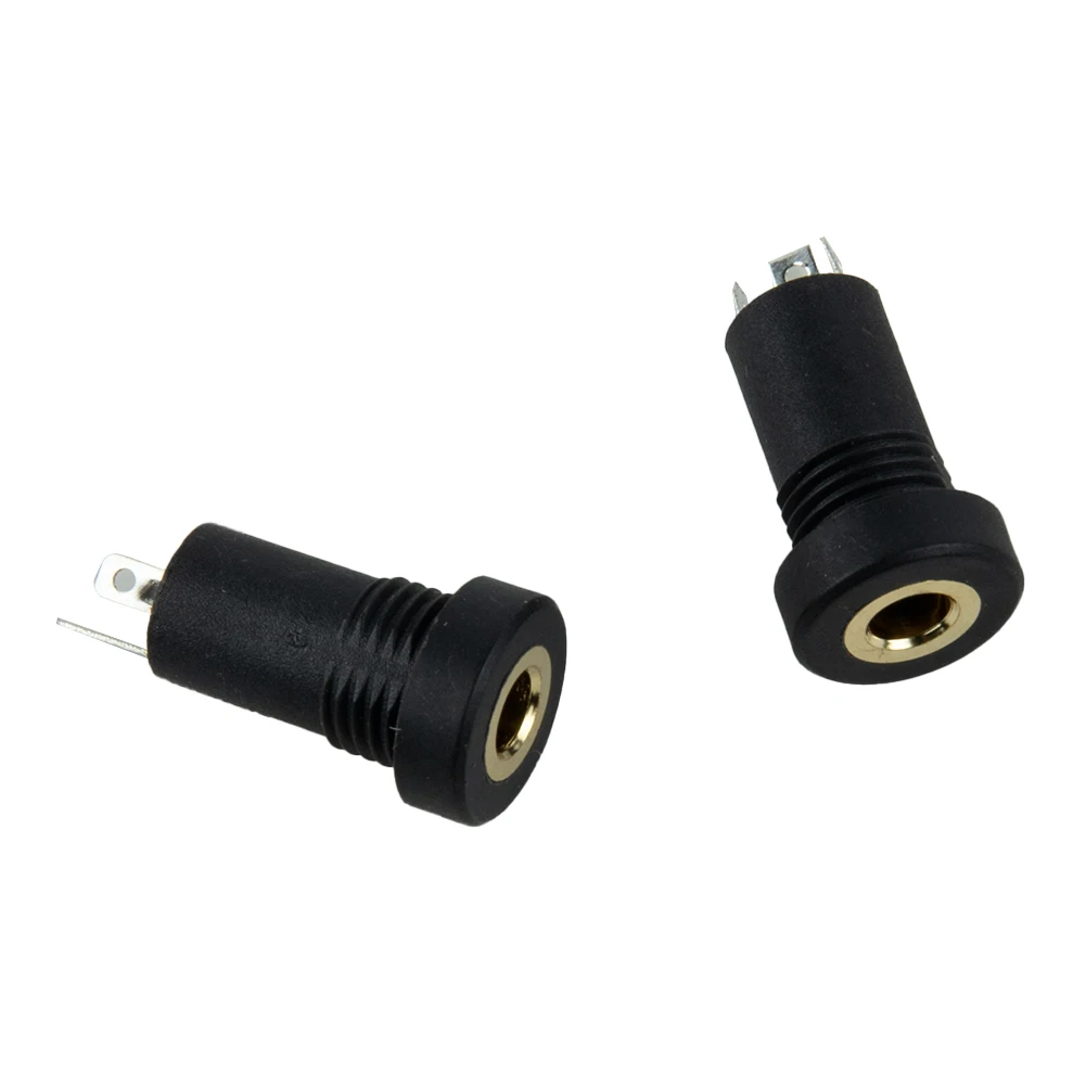 

3.5MM Audio Jacks Adapter Audio Aux 2.1x1cm 3 Pole Black Chassis Jacks Mount Panel Plastic Socket Solde Stereo