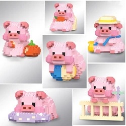 Creative Cute Pig Cartoon Doll Small Particle Building Block Toy Children Girls Gift Assembled Puzzle Model
