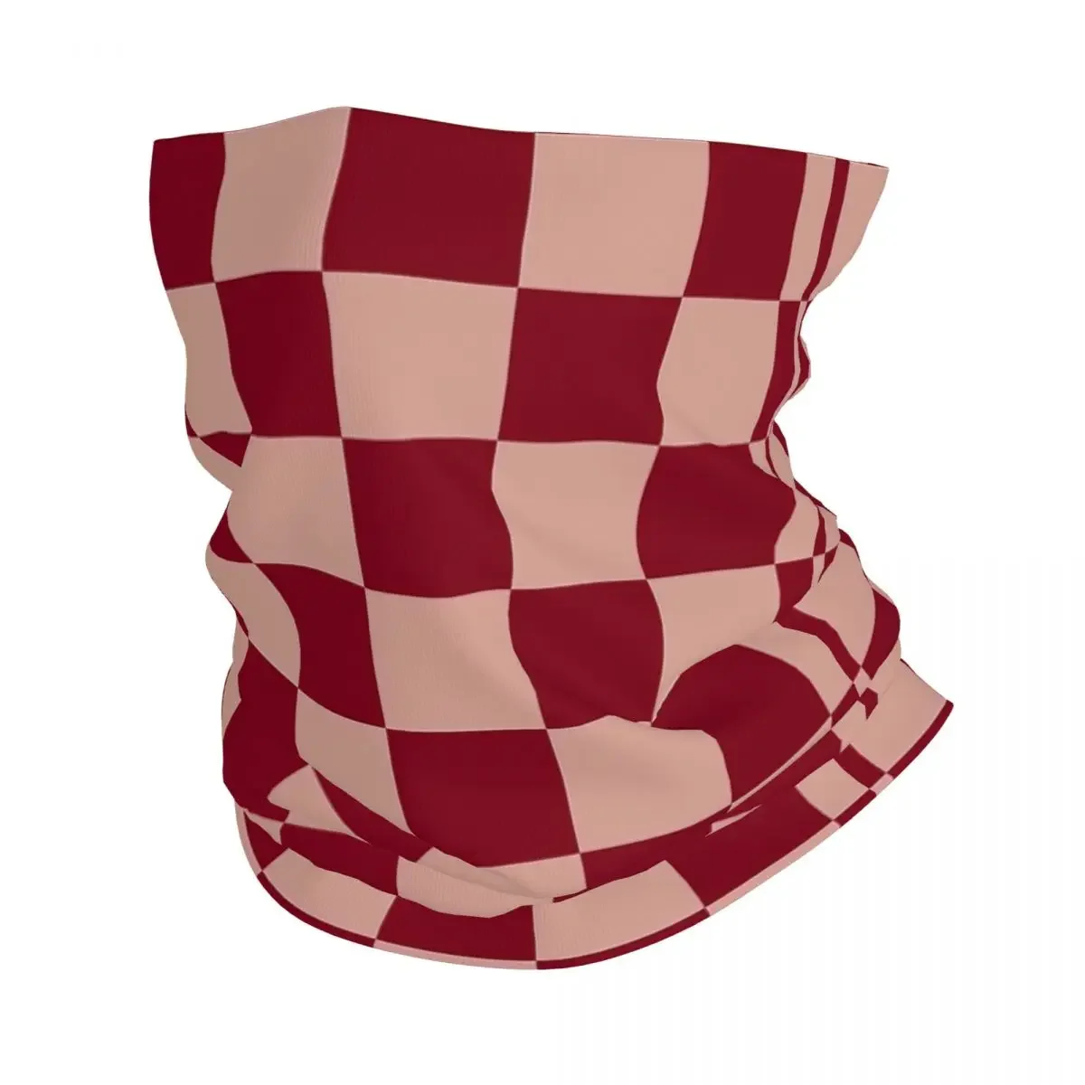 Checkerboard Plaid Red And Pink Bandana Neck Gaiter Printed Balaclavas Mask Scarf Headband Outdoor Sports Unisex Adult Windproof