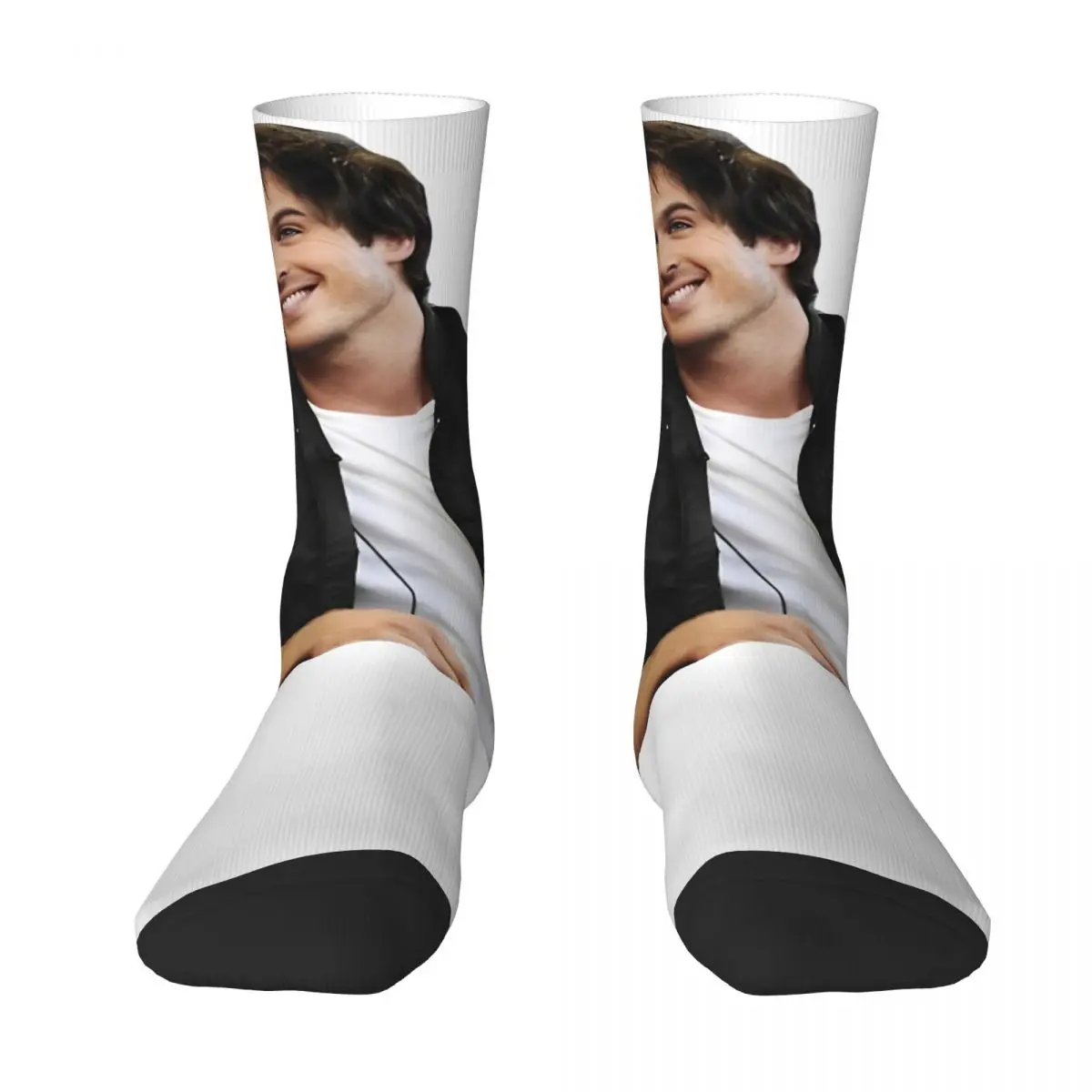 Ian Somerhalder Socks vampire Gothic Stockings Men's Warm Soft Cycling Socks Autumn Custom Anti-Slip Socks