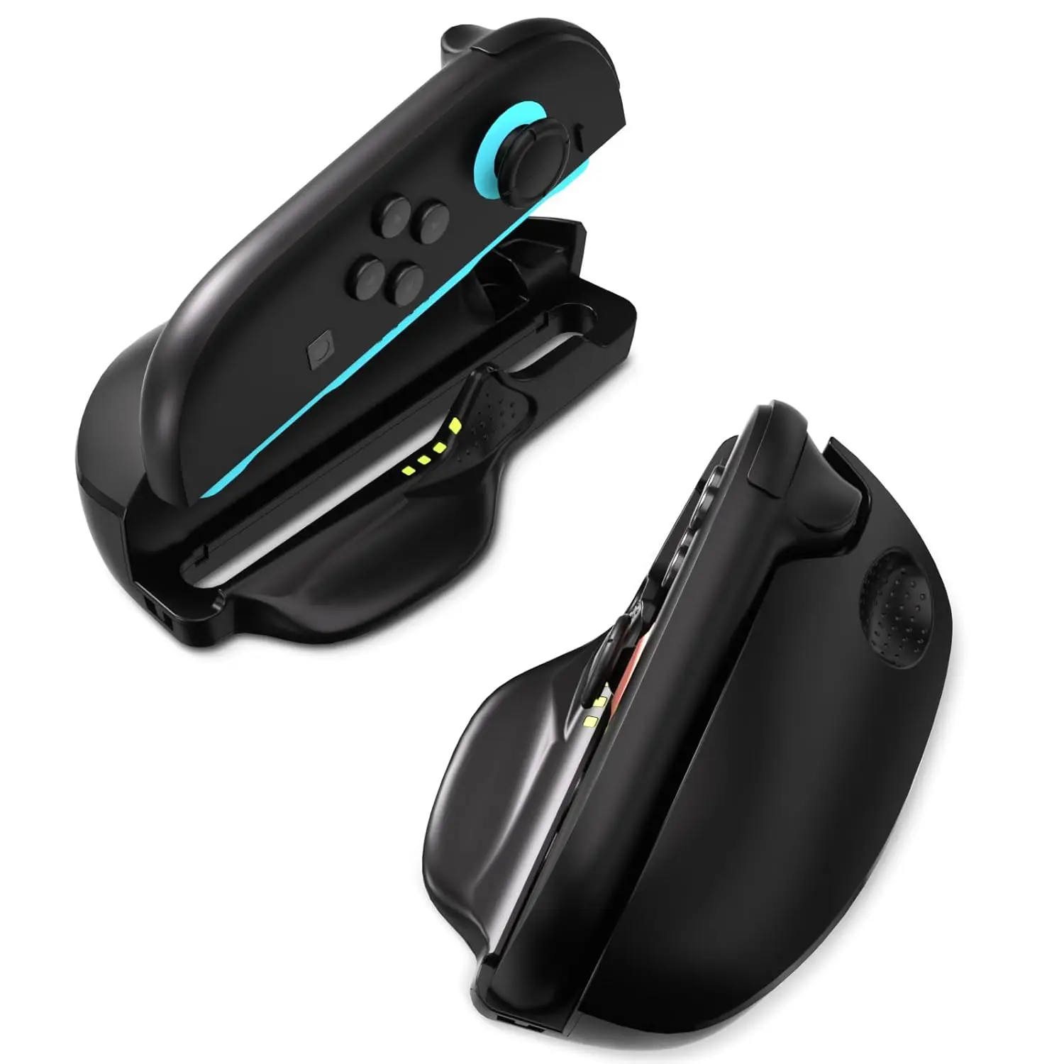 Empuñadura de ratón para Nintendo Switch 2 JonCons, paquete de 2] Soporte de agarre ergonómico para jugadores Switch 2 Joy Con Accesorios (2025), negro