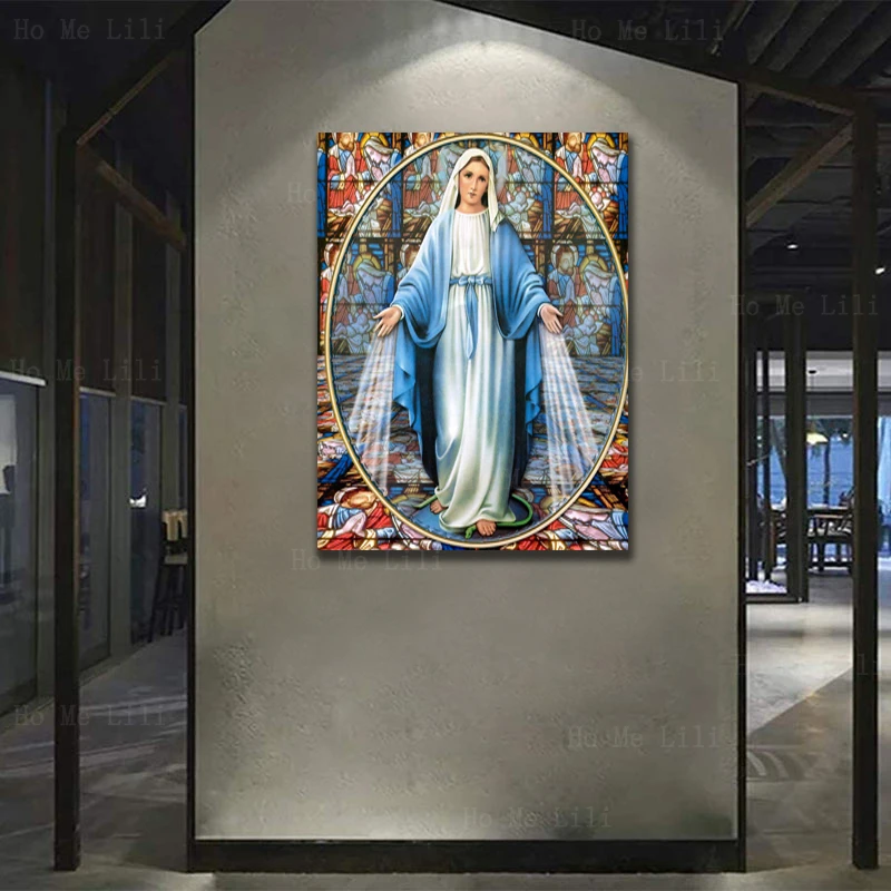 Sacred Heart Of The Virgin Mary Our Lady Of Graces Immaculate Conception Canvas Wall Art By Ho Me Lili For Livingroom Decor