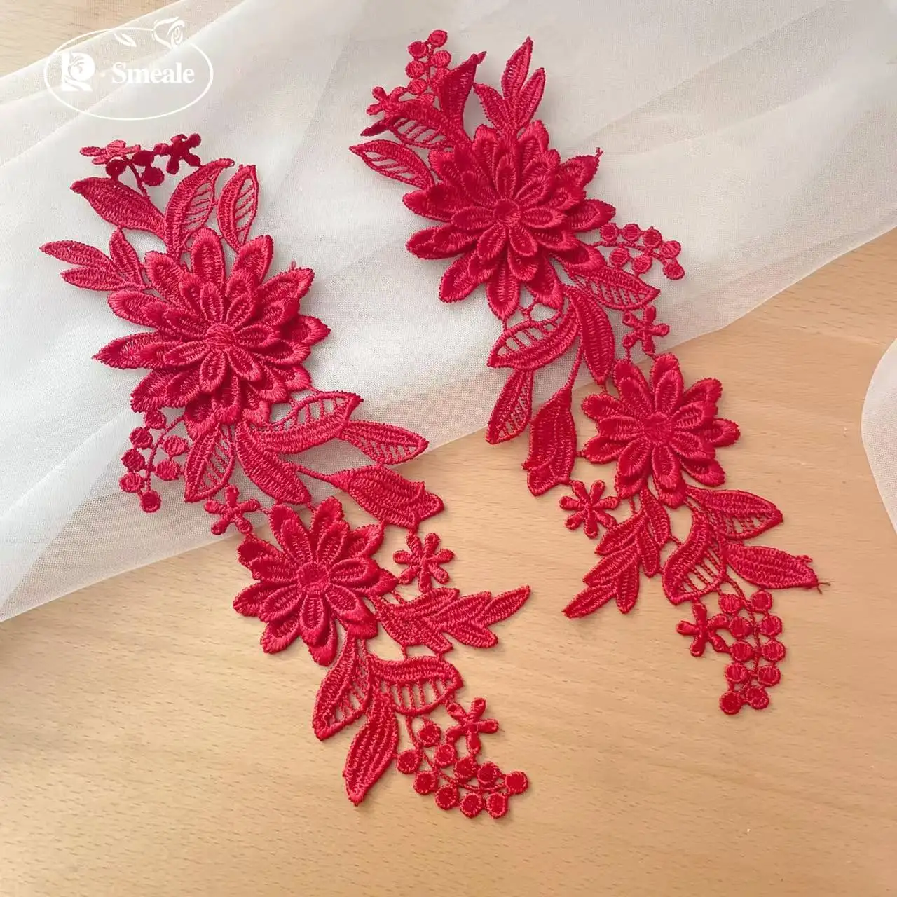 10 Stück/Lot Lösliche Exquisite Spitzenblume DIY Brauttiara Hochzeitsschuhe Hochzeitskleid Dekorationsmaterialien RS803-2 – Detail 9