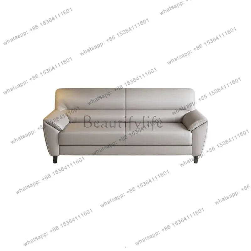 YJ Simple Small Apartment Double Living Room Leather  Sofa Premium Minimalist Space Saving Aesthetic Sofas Home Furniture