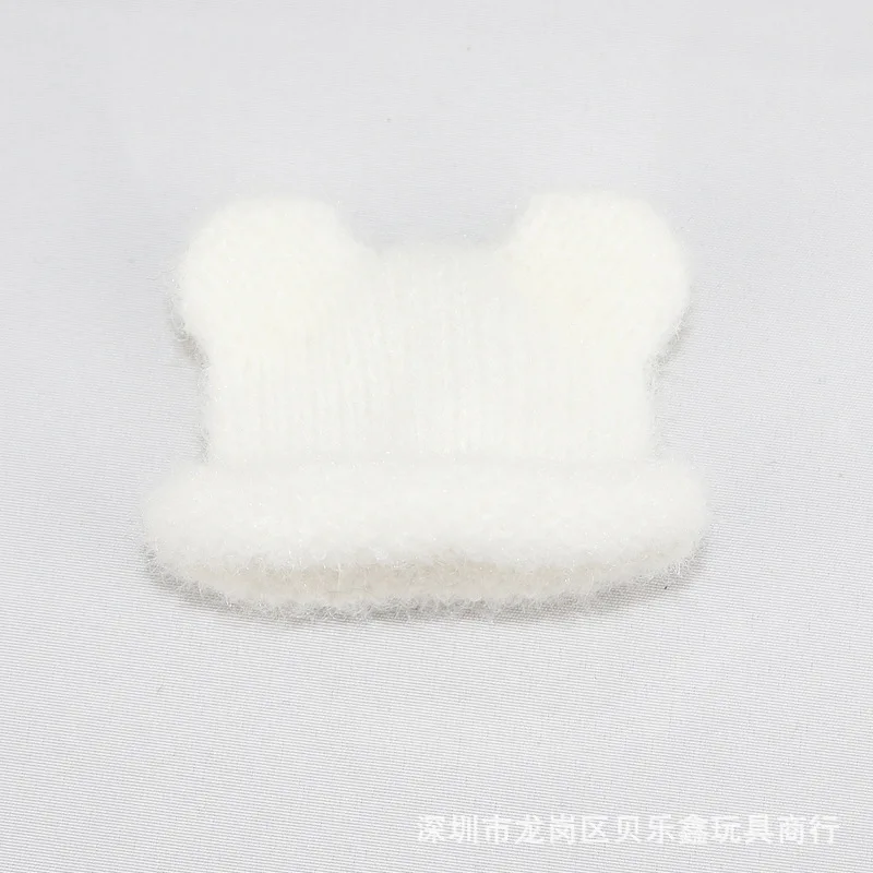 OB11 Cotton Doll Clothes Cotton Doll Clothes Multi Colored Woolen Hat Bear Ear Hat Dress Up Winter Clothing Exclusive Design