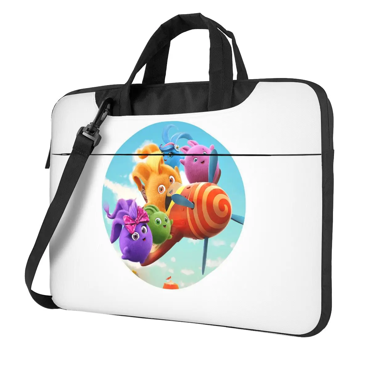 Sunny Bunnies Anime Cartoon Crossbody Laptop Bag Case Computer Bag Resistant Protective Notebook Pouch for Macbook Pro Lenovo