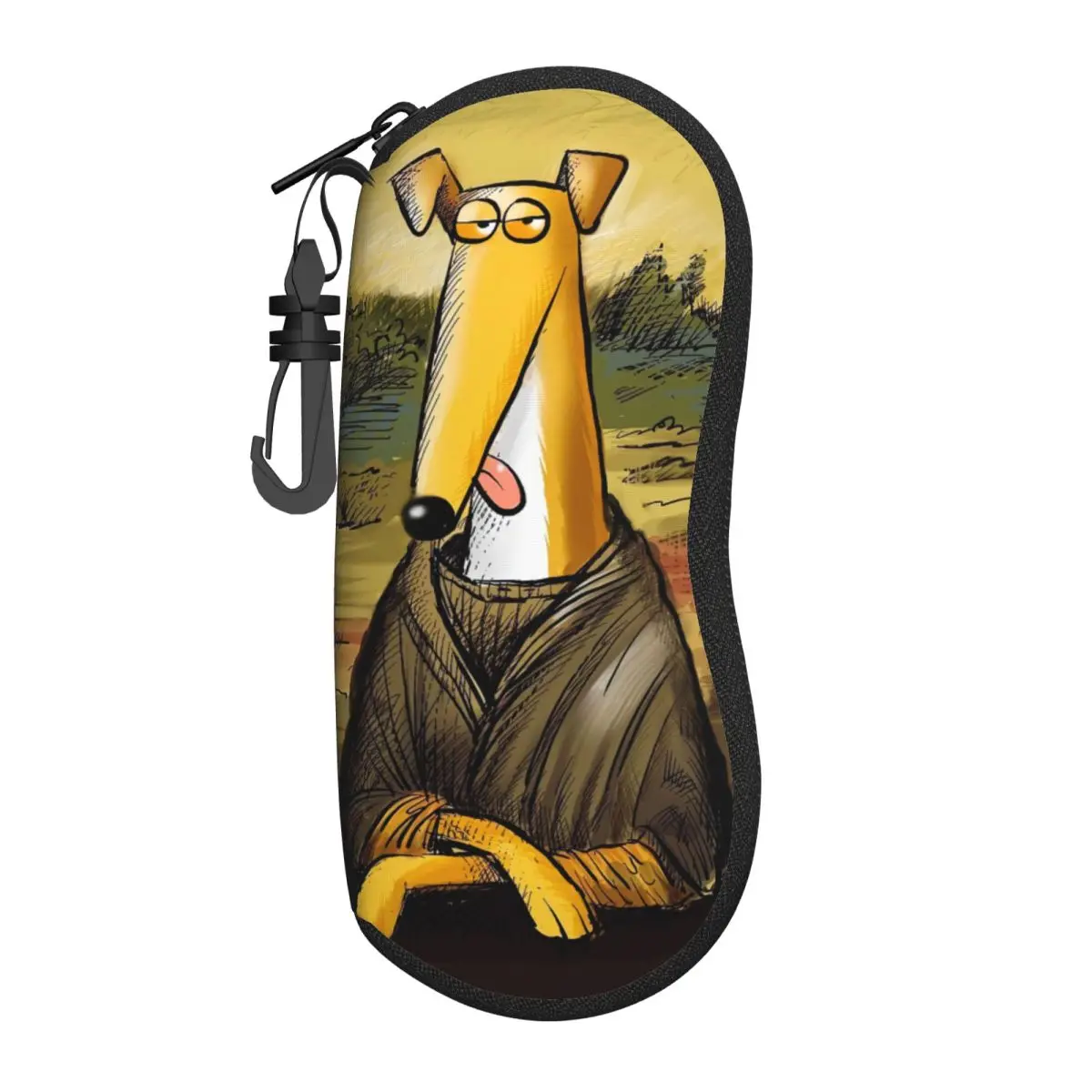Custom Mona Lurcher Funny Greyhound Shell Glasses Case Unisex Fashion Whippet Hound Dog Eyeglasses Case Sunglasses Protector Box
