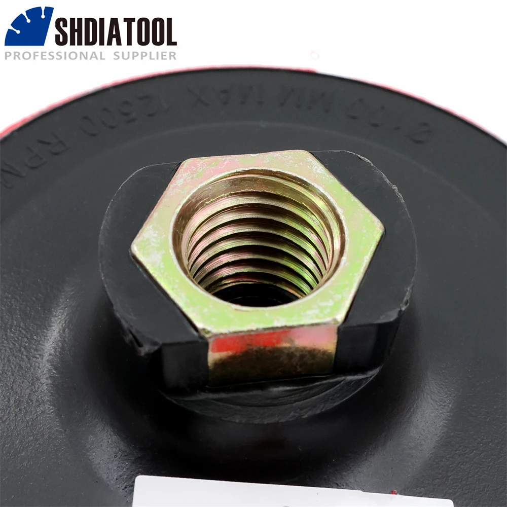 Imagem -05 - Shdiatool-diamond Dry Polishing Pads Grupo Almofadas Flexíveis Espuma M14 Plástico Velco Backer Adaptador de Haste Redonda 503000 Pcs