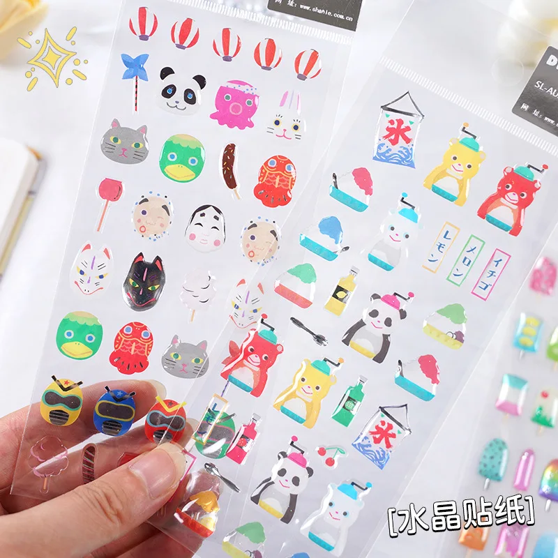 Pegatinas 3D Autoadhesivas de Festival Japonés, 1 Unidad, Lindas Calcomanías de Pez Dorado Kappa para Niñas, Recompensa Educativa, Manualidades