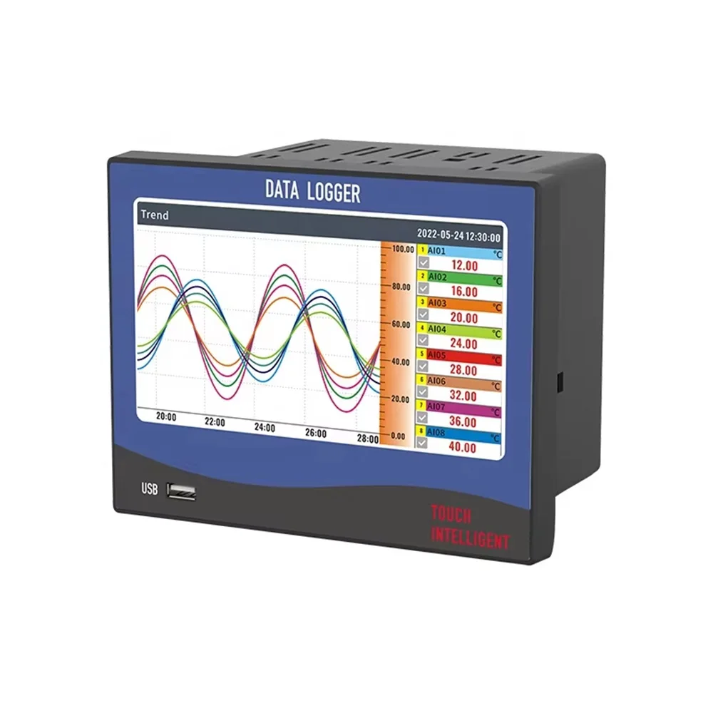 7 Inch Multi-channel Data Logger for Pressure  Humidity Temperature Digital Chart Recorder