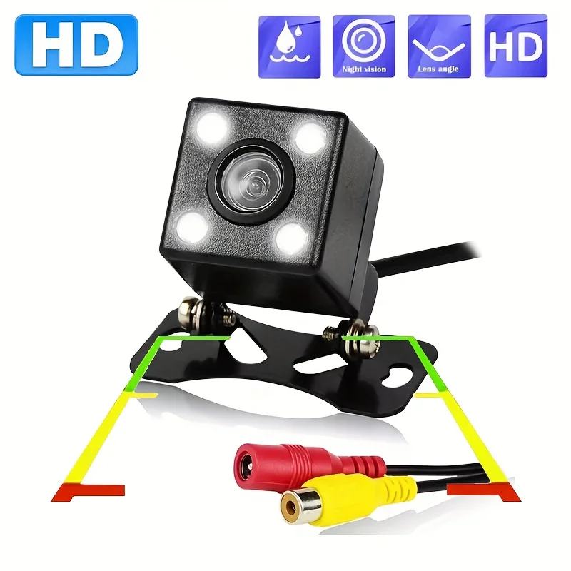 4LED Night Vision Rear View Camera for Cars, Backup Camera for Vehicle Multimedia MP5 with 4.3-Inch, 5-Inch, And 7-Inch Monitor