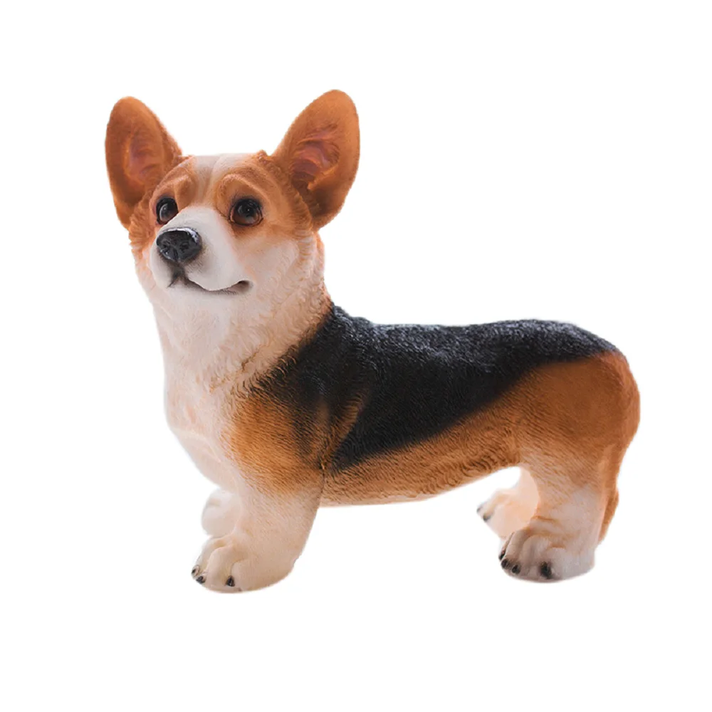 

Simulation Dog Statue Vivid Cute Resin Small Corgi Ornaments For Gardens Indoor Desks