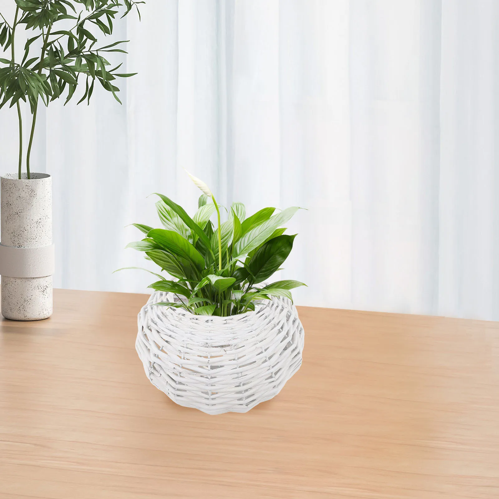 

Woven Hanging Flower Basket Rattan Wall Decor Storage Basket For Kitchen Indoor Plants Decorative