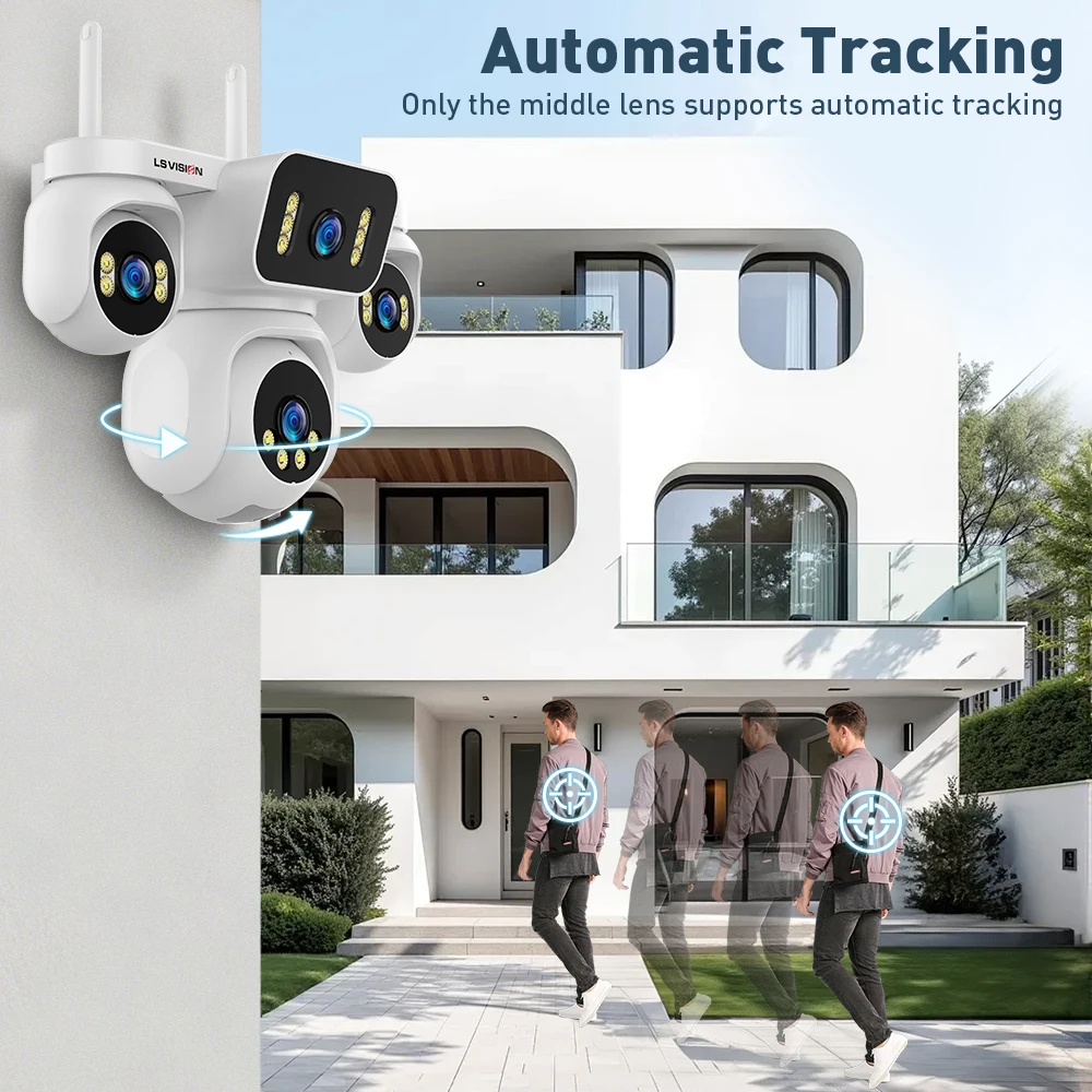 LS VISION 20MP 4 Screens WiFi IP Camera Wireless 4Lens 16X Zoom PTZ Security Cameras CCTV Auto Tracking Outdoor Surveillance Cam - Image 4