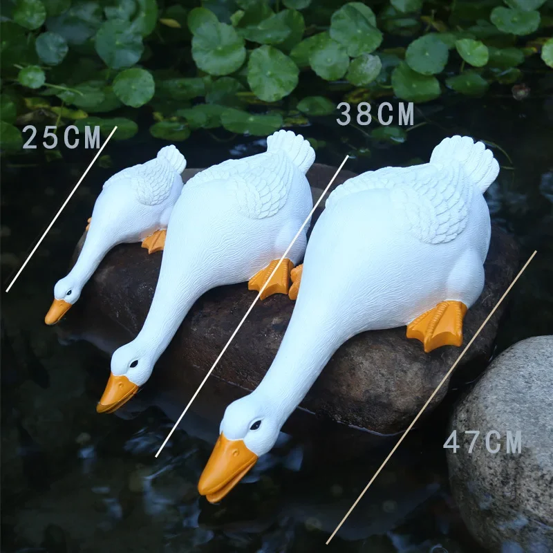 Simulation Animal Absorbent Duck Ornament Resin Handicraft Garden Ornament Courtyard Layout Pool Fish Pond Landscaping Miniature