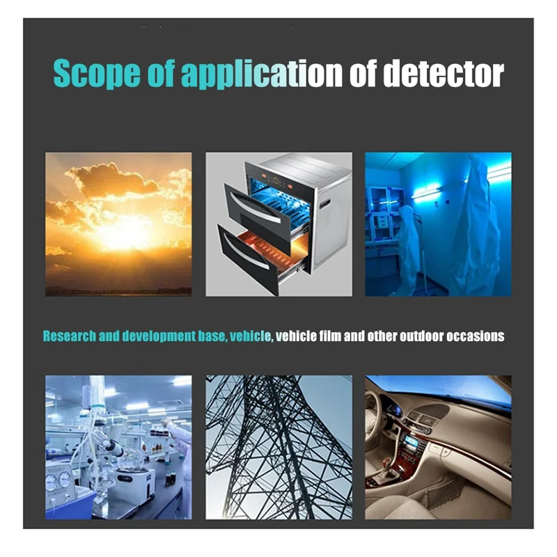 Black Radiation Monitor Digital UV Detector For Home Office Outdoor Inspection Black