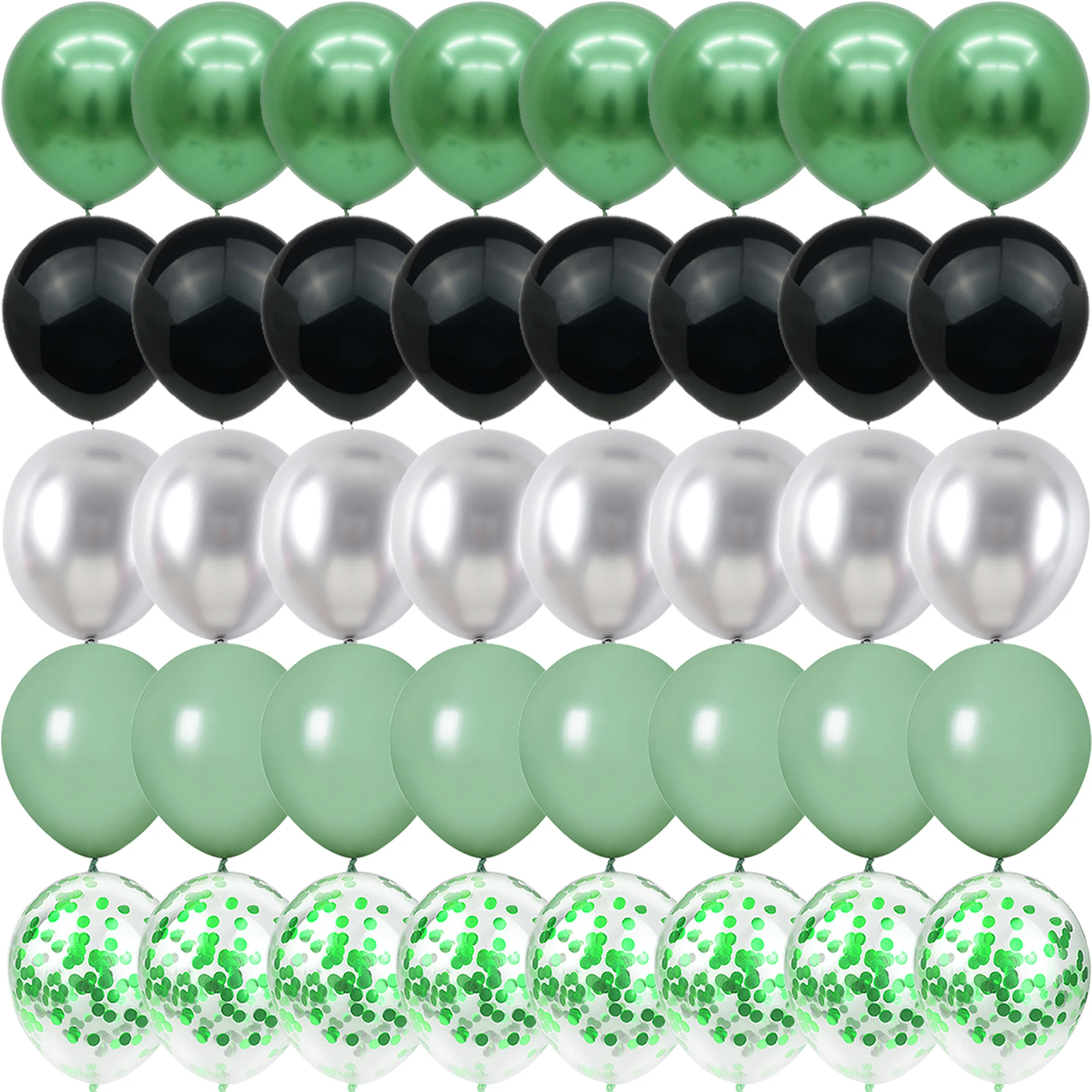 40PCS Green glitter black green Balloons Gender Reveal Wedding Valentine's Day Baby Shower Birthday Globos Party Decorations