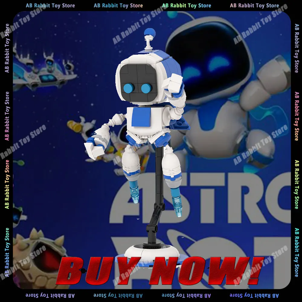 Astro Bot Model Building Blocks Diy Assembling Brick Toy 8.1 Inch Rescue Treasure Hunt Robot 195pcs Osmic Adventure Game Figure