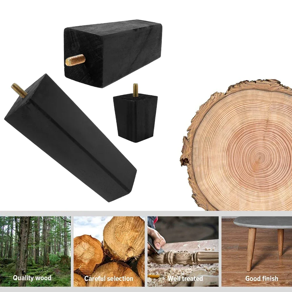 Imagem -02 - Pernas de Móveis Sofá Perna Peças de Reposição Pés de Mesa Madeira Maciça Substituir Pernas 10 15cm Faça Você Mesmo para Mesa Armário Banco Cômoda