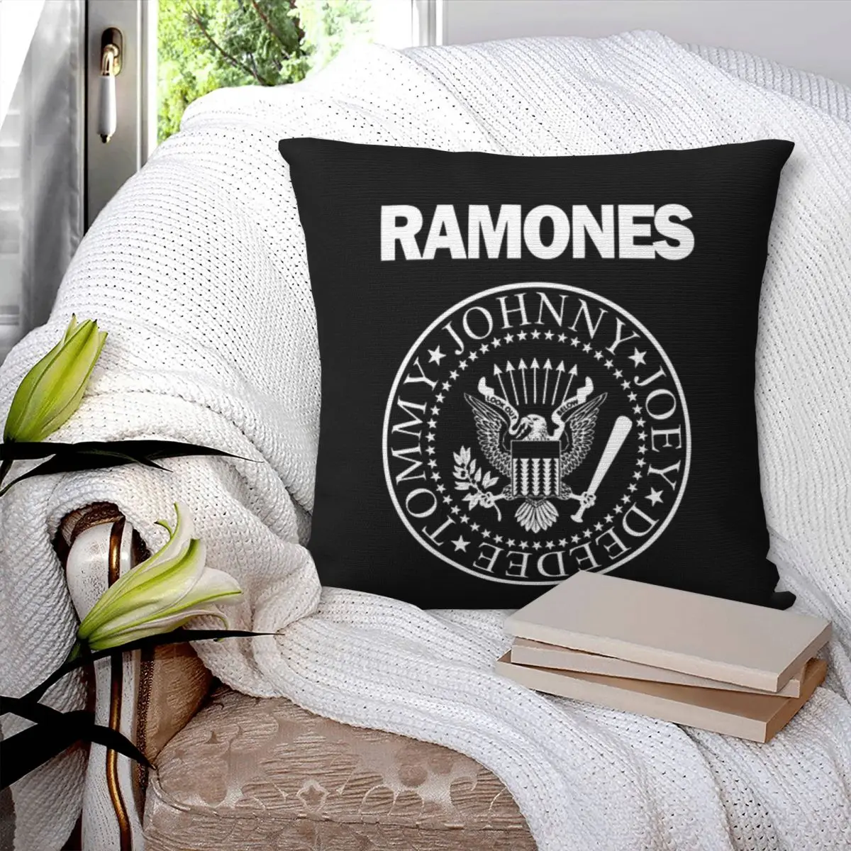 The Ramone Merch Square Pillowcase Pillow Cover Polyester Cushion Zip Decorative Comfort Throw Pillow for Home Sofa