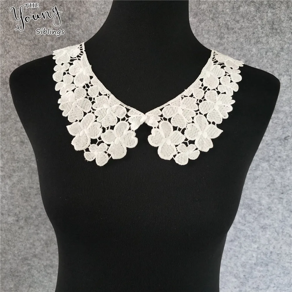 New arrive White U shape Lace Collar Embroidered Applique Neckline Lace Collar Embellishments Trims Wedding Dress Accessories