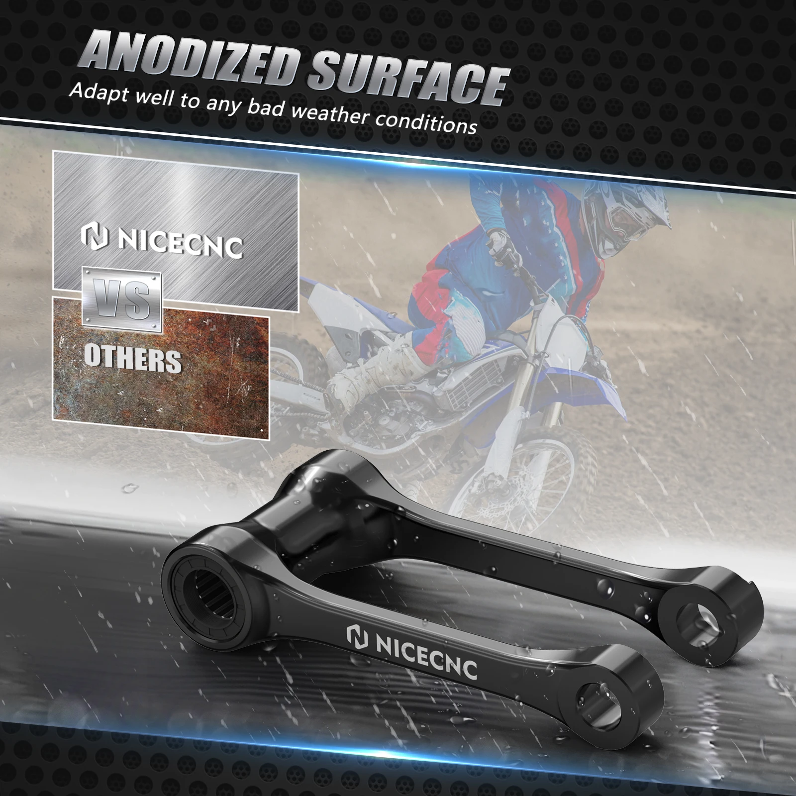 NICECNC 1,25″ Tieferlegungskit & Kühlmittelanschluss für Yamaha YZ450F YZ 450F YZF 450 2023-2026 WR450F WR 450F WRF 450 2024-2026 – Detail 2