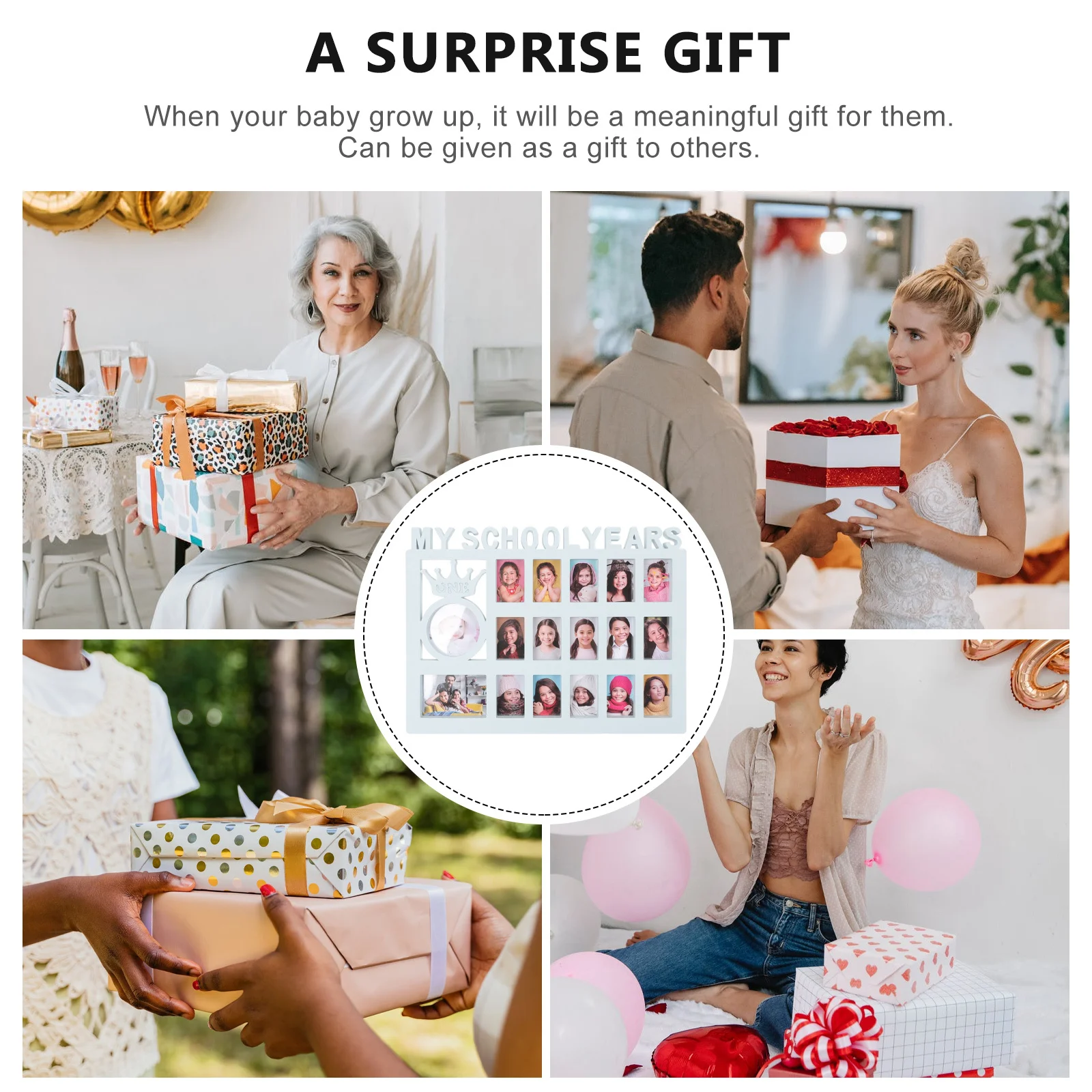 

Economical Growth Photo Frame Creative School Year Picture Collage for Family and Friends Gift School Year Photo Frame