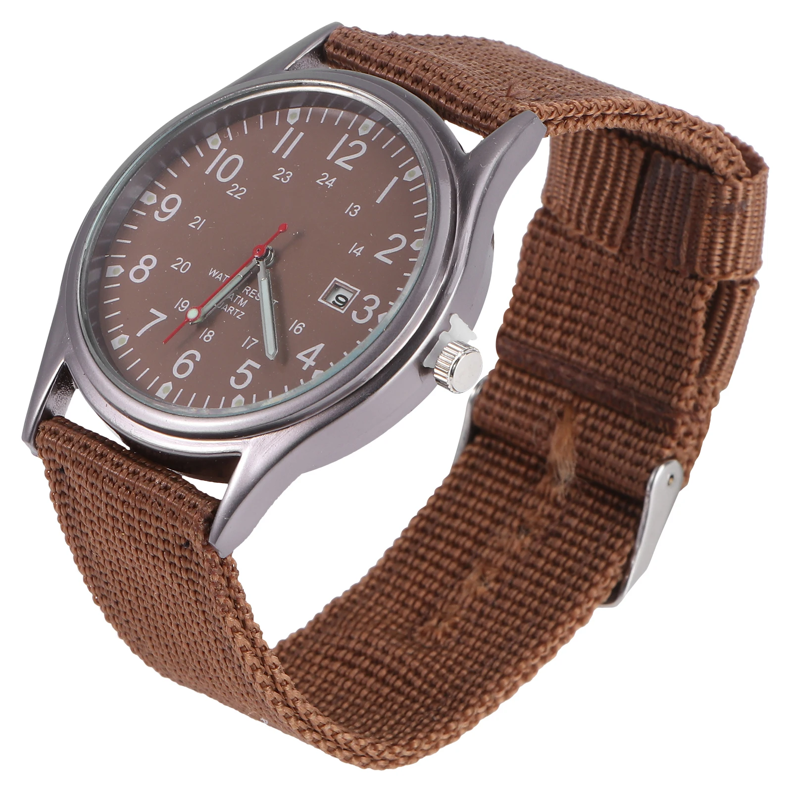 

Quartz Military Watch Men Canvas B Wrist Brown Fashion Male Watch Calendar Dial Luxury Design Watches For Daily Use
