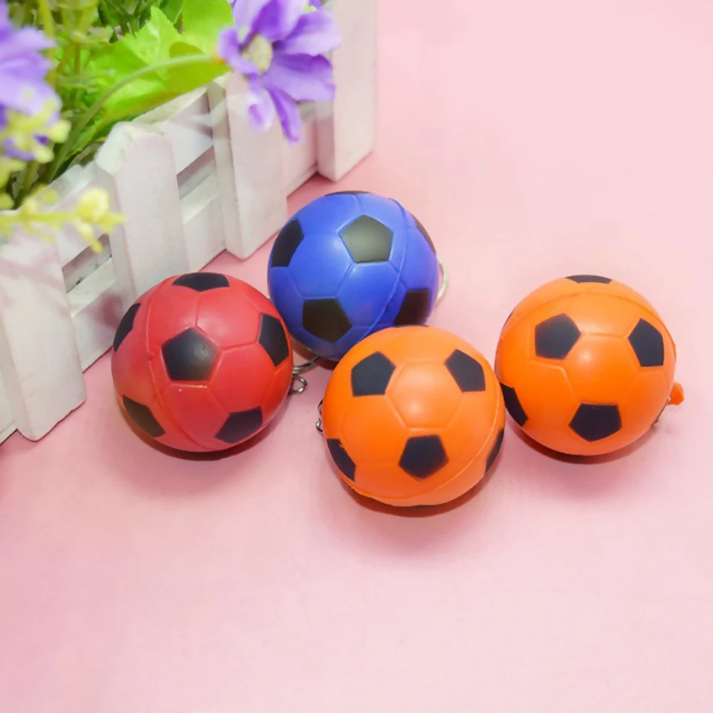 24pcs Football Keychain PU Material Durable Colorful Key Rings Sports Souvenir Gift for Kids Friends Who Love Soccer