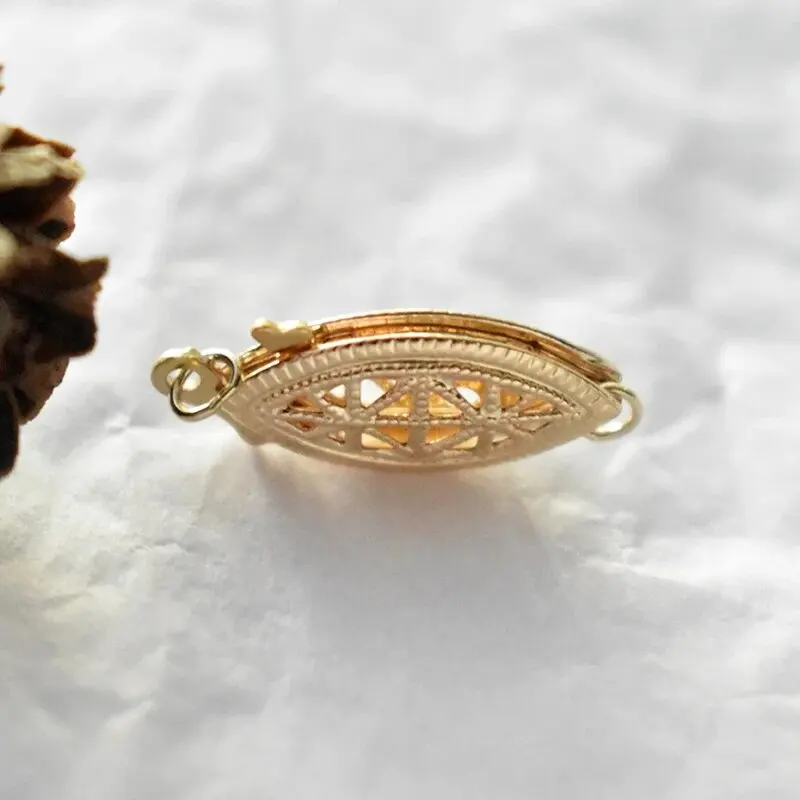 14K Gold gefüllter ovaler filigraner Perlenverschluss, Goldknopf, Schmuckzubehör, Zubehör für Armbänder, Halskettenherstellung – Detail 13