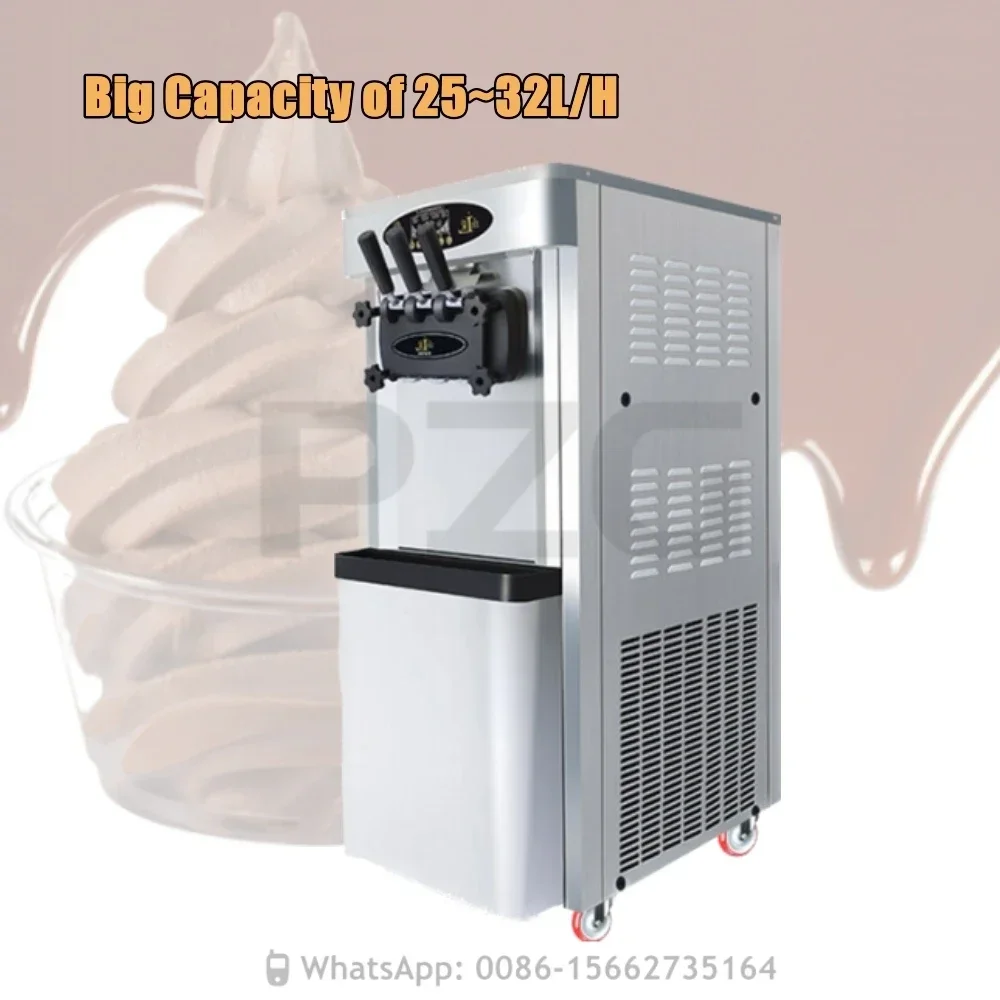 25~32L/H 2000W Auto-Cleaning Commercial Ice Cream Machine Soft Serve Machine Frozen Yogurt Machine With 110V 220V