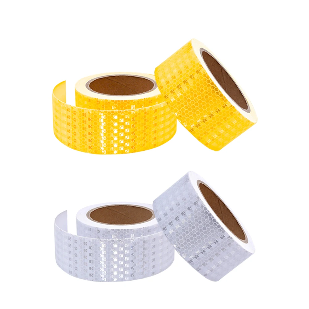 5CM*9M Reflective Tape PVC Car Safety Warning Sticker Reflector Protective Tape Strip Film Self-adhesive Auto Sticker Waterproof