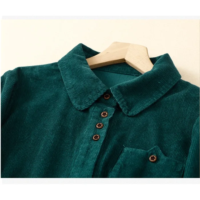 سترة قميص من القطيفة المضلعة للنساء، ملابس خارجية فضفاضة متعددة الاستخدامات للربيع والخريف، كارديجان مفتوح كبير الحجم #3