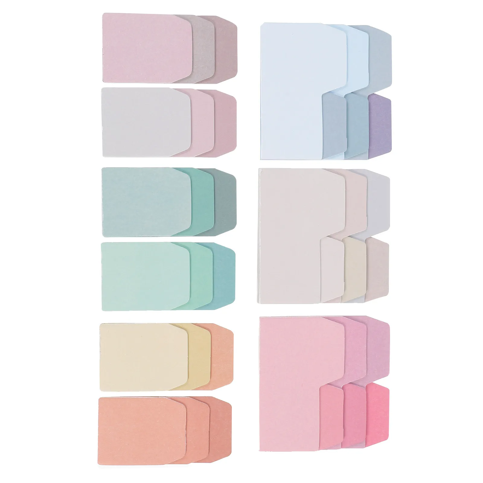 

6Pcs Gradient Sticky Memo Notes Writable Paper Flags Creative Index Stickers for Marking Pages Books Documents Study Workplace