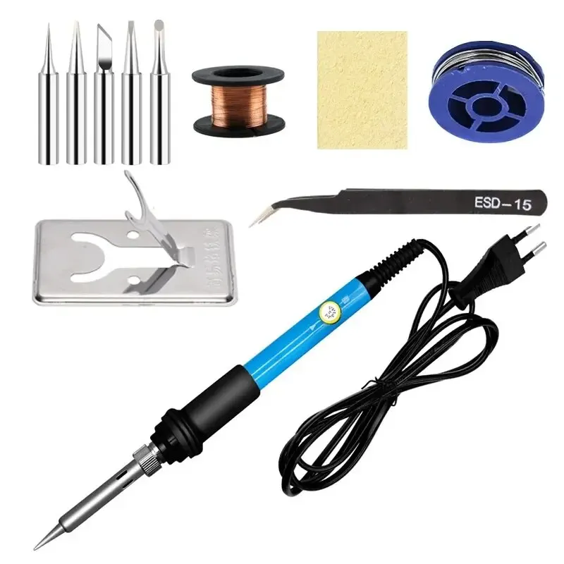 7-piece Set Of Adjustable Temperature Electric Soldering Iron 220V 60W Electric Soldering Iron Set Welding Solder Repair Tool