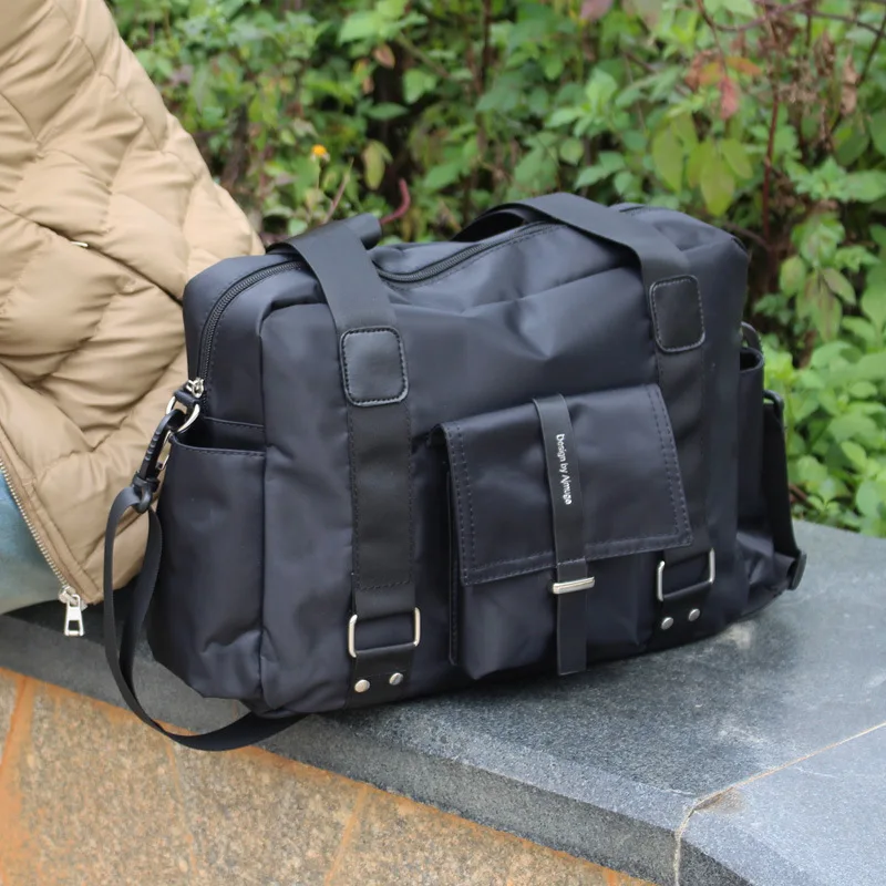 new arrival 2026 men casual shoulder bag nylon material handbag large capacity travel bag crossbody bags school bag