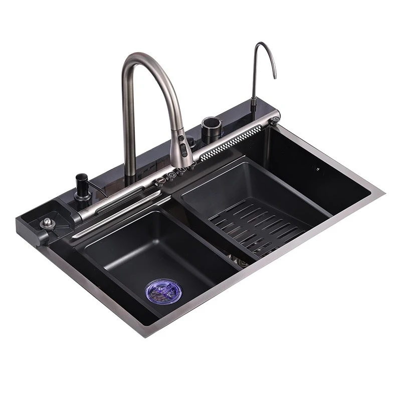 

Large single sink, stainless steel, sink, multi-function, kitchen, sink