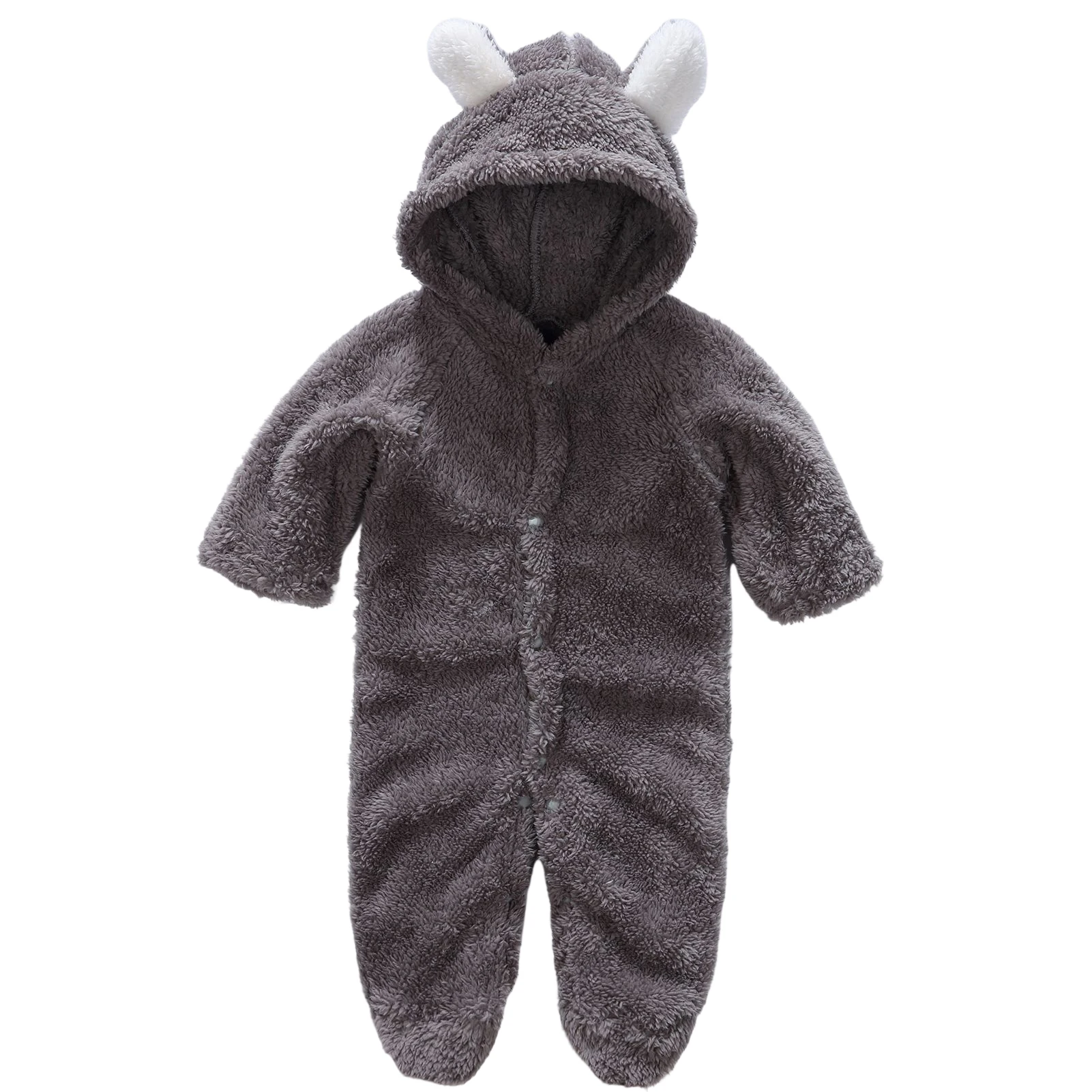 Baby Winter Romper Plush Jumpsuit Warm Outfits Fuzzy Fleece Plush Clothes Gift for Children\'s Day Thanksgiving