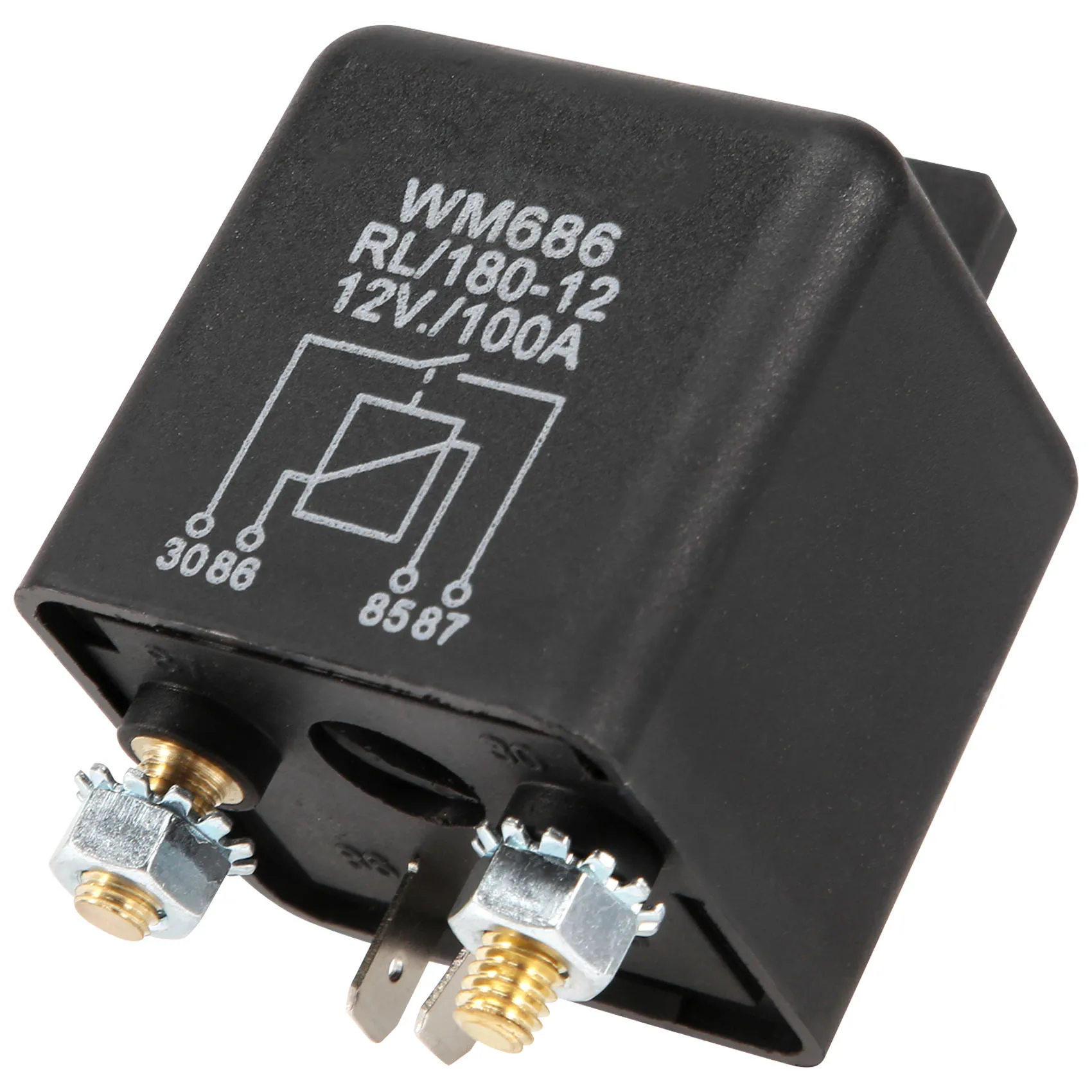 BAAJ-12V 100Amp 4-Pin Heavy Duty ON/OFF Switch Split Charge Relay For Auto Boat Van Black