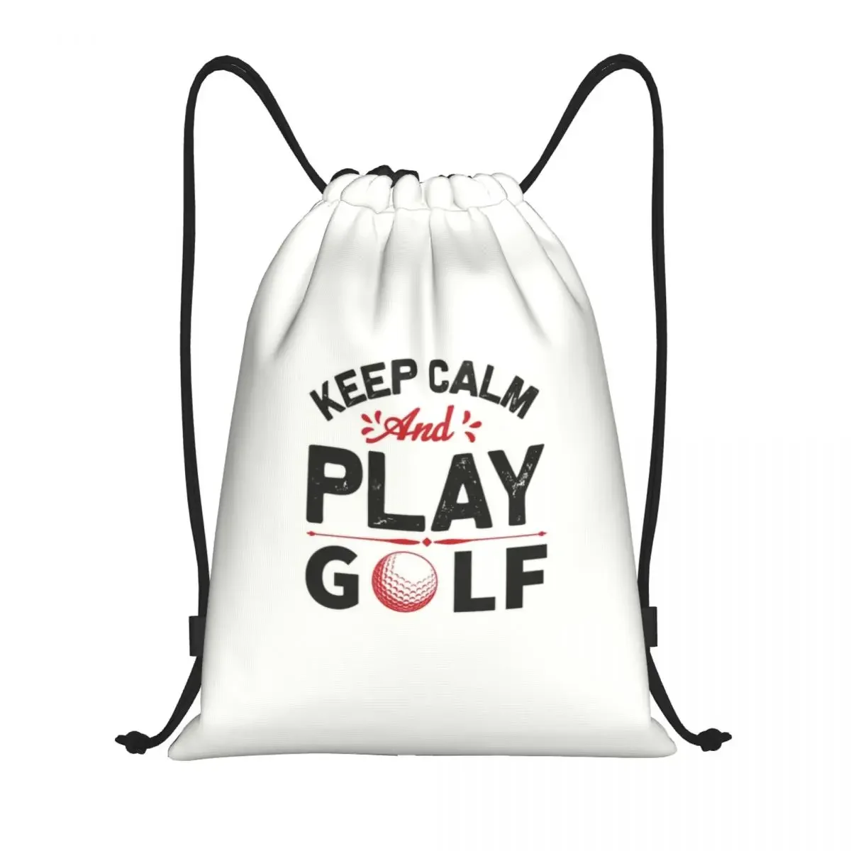 Custom Keep Calm And Play Golf Drawstring Bag for Training Yoga Backpacks Women Men Golfer Golfing Sport Sports Gym Sackpack