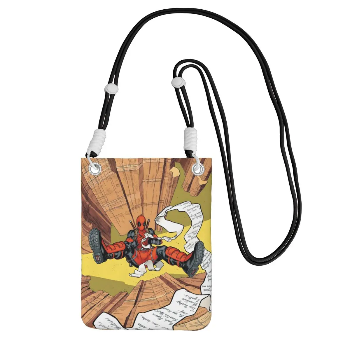 

Custom Deadpool Smart Phone Wallet With Strap Comics Book Crossbody Bag Men Women Traveling Mobile Phone Bag