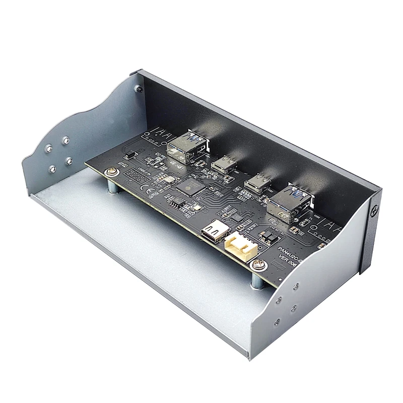 USB 3.0 Front Panel for PC 2Port USB TYPE C + 2Port USB3.0 HUB Adapter GL3523 Chip USB 3.2 Gen1 5Gbps for 5.25\