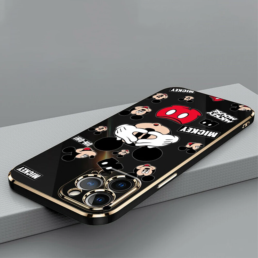 Luxury Plating TPU Soft Phone Case for Samsung S10 S20 S21 S22 S23 S24 Ultra Plus FE M54 Cover SS28 Disney Mickey Mouse Mickey