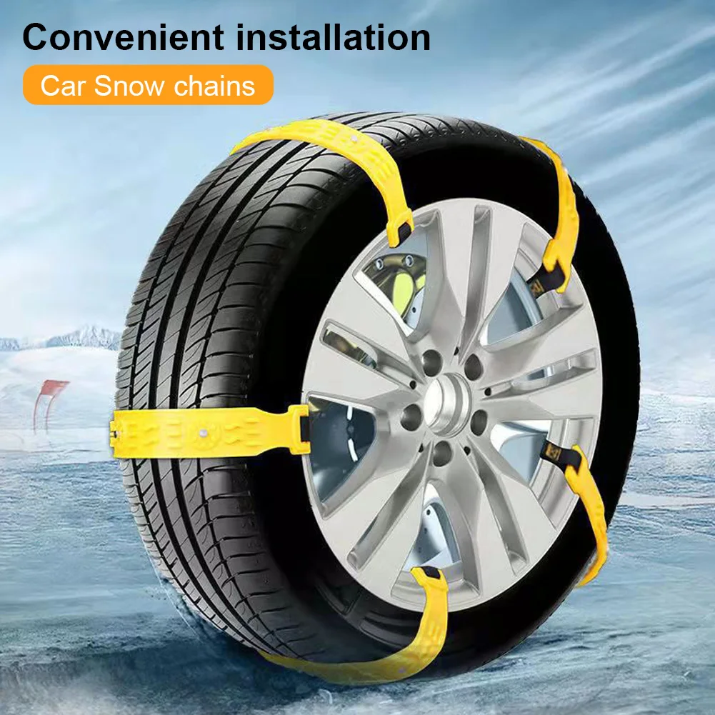 

10pcs Car Snow Chains TPU Wheel Security Chains Adjustable Snow Tire Chains Belt Emergency Anti-Slip For Cars Trunk SUV Traction