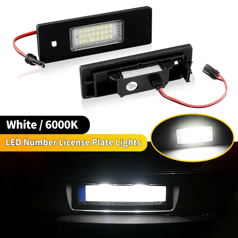 2×Car License Plate Lights for Alfa Romeo 156 159 166 147 Brera GT Coupe Spider - Tail Number Lamps White 12V Canbus Error Free