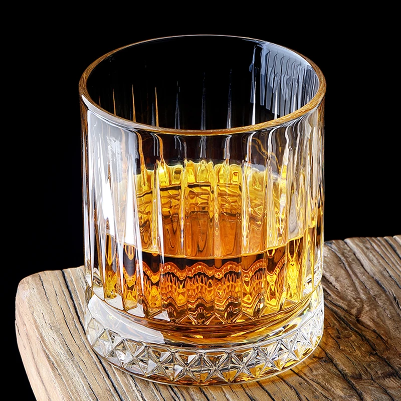 6pcs Set Diamond Painting Glass Spirits Cup Wine Glass Cup Whiskey Engraved Goblet Home Bar Drinkwares Transparent Wedding Gifts